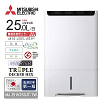 MITSUBISHI三菱25L變頻高效型三合一清淨除濕機 MJ─EHV250JT─TW