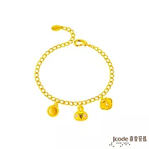 J’code真愛密碼金飾 卡娜赫拉的小動物─平安鐘鼓鎖粉紅兔兔硬金手鍊