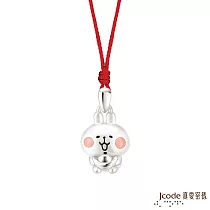 J’code真愛密碼銀飾 卡娜赫拉的小動物─元寶粉紅兔兔純銀墜子 送黑皮繩項鍊