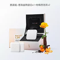 Daily Lab 車款通用流光玻璃系列車載香氛盒DLCX5020含香氛膠囊(套裝組) 陶瓷白─柑橘想泡茶