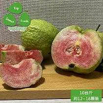 預購【綠創頂級芭樂】100%友善耕種 高雄大樹產地直送─紅鑽石芭樂10台斤(約12─16顆)