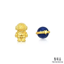 網路獨家款【點睛品】愛情密語 太空人星球 黃金耳環(一對)