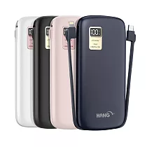 HANG 13000mAh 行動電源 PD7 行動電源自帶線二種接頭 支援Type─C/Iphone 藍色