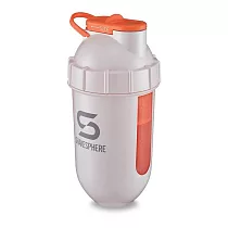 【ShakeSphere】視窗款膠囊雪克杯(乳清搖搖杯、健身水壺、高蛋白搖杯) 珍珠白/橘窗