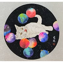 【玲廊滿藝】陳苡瑄─喵星球33x33cm