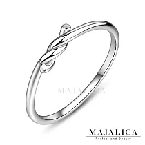 Majalica純銀戒指925純銀尾戒 情意綢繆繩結女戒 指尖舞動系列 PR21011 4 銀色美國圍4號