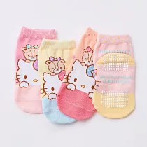 【ONEDER旺達棉品】三麗鷗幼童止滑襪 Hello Kitty 美樂蒂 雙子星寶寶襪 台灣製幼童襪(顏色隨機出貨)─ KT─A236