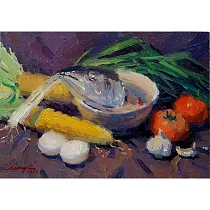 【玲廊滿藝】陳忠利─靜物隨筆小品系列(8)22x16cm