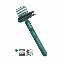 【E.dot】二合一梳子清潔刷 墨綠