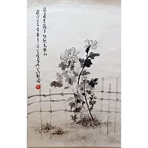 【玲廊滿藝】官瑛─陶淵明的菊花74x46cm
