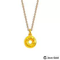 JoveGold漾金飾 圓滿六字真言立體硬金墜子 送玫瑰鋼項鍊