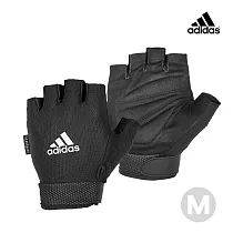 Adidas 可調式透氣短指訓練手套─白 M