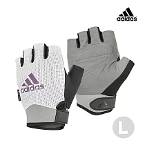 Adidas 女用透氣訓練手套─象牙灰 L