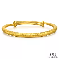 【點睛品】簡約錘鑄 黃金手鐲_計價黃金