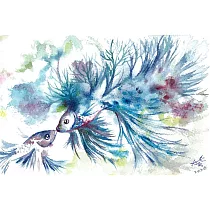 【玲廊滿藝】Ashley TU─心靈創作─相濡以沫13.5x19cm