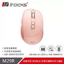 iRocks M29R 2.4G無線光學靜音滑鼠 粉色