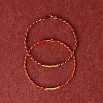 【水星記】小驚喜手工編織極細金絲紅線本命年開運手鍊(16cm) _彈簧扣x酒紅色