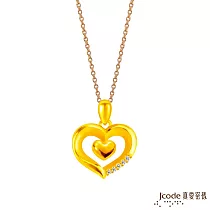 J’code真愛密碼金飾 深情黃金墜子 送項鍊 送黑皮繩項鍊