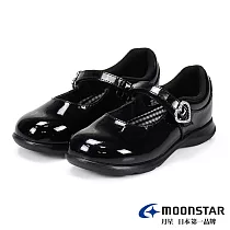 MOONSTAR 校園學生黑皮鞋 18 D黑