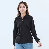 【遊遍天下】MIT台灣製女款環保紗抗UV吸濕排汗機能長袖POLO衫 (GL1022) 深灰 XL 深灰