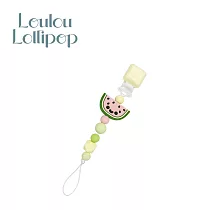 Loulou lollipop 加拿大 甜心版串珠固齒器/奶嘴鍊夾 ─ 粉嫩西瓜