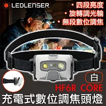 德國 LED LENSER HF6R CORE 充電式數位調焦頭燈─白色