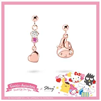 STORY 故事銀飾─Small Gift for U系列─My Melody 美樂蒂禮物純銀耳環(針式/夾式) 夾式