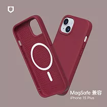 犀牛盾 iPhone 15 Plus (6.7吋) SolidSuit (MagSafe 兼容) 防摔背蓋手機保護殼─ 酒紅