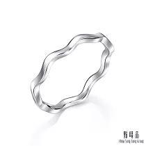【點睛品】Daily Luxe 簡約波浪 18K金戒指 12 18K白色黃金