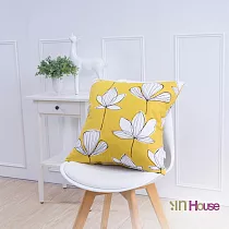 IN─HOUSE─簡約系列抱枕─手繪花紋─黃(50x50cm)/1入