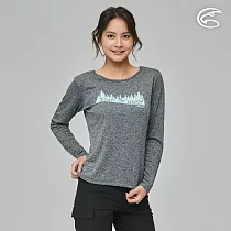ADISI 女圓領涼感智能纖維速乾長袖圖T AL2311046 (S─2XL)|吸濕排汗 快乾 單向導濕 彈性 排汗衣 XL 雙色青玉