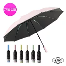 【Obeauty 奧緹】自動反向夜光安全傘─夜間照明晴雨兩用傘─安全反光條折疊雨傘/車用雨傘─IQC─210(六色任選) 薄荷綠