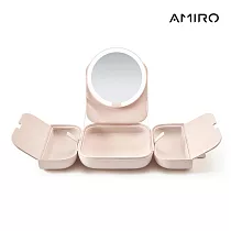 AMIRO覓光 Cube S 行動LED磁吸美妝鏡折疊收納化妝箱 ─粉色