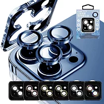 CITY BOSS for iPhone 15/15 Plus 鋁合金+康寧玻璃鏡頭貼(帶貼膜神器)─2眼 粉色