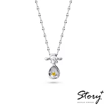 【客製品】STORY 故事銀飾─大耳狗Baby系列─幸福喜拿銀湯匙誕生石純銀項鍊─純銀無電鍍 11月