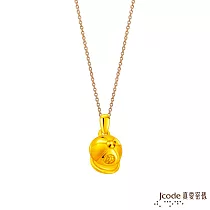 J’code真愛密碼金飾 白沙屯 勇於帽險硬金墜子 送玫瑰鋼項鍊