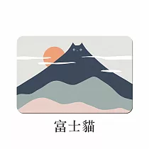 【E.dot】日系簡約質感矽藻土吸水軟地墊 ─2入組 富士貓