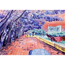 【玲廊滿藝】芒現─紫27.2x39.5cm