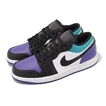 Nike Air Jordan 1 Low Aqua 男鞋 黑 紫 藍 休閒鞋 AJ1 喬丹 一代 553558─154