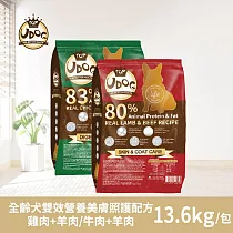 【UDOG】全齡犬雙效營養美膚照護配方─雞肉+羊肉/牛肉+羊肉 13.6Kg/包 牛肉+羊肉