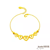 J’code真愛密碼金飾 心心相連黃金手鍊