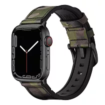 MIFA Apple Watch Hybrid Sport 混合運動皮革錶帶/ Classic Leather 經典皮革錶帶(42/44/45/49mm) 混合運動皮革─迷彩綠