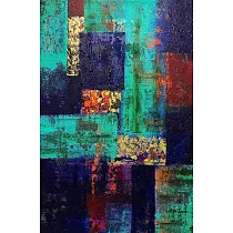 【玲廊滿藝】零貳壹貳 阿啃─舊愛松石綠90x61.5cm