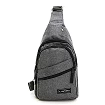 DF BAGSCHOOL ─ 多功能尼龍防水輕巧休閒單肩斜背胸包─共2色 灰色