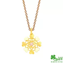 幸運草金飾 甜蜜光波黃金墜子 送白鋼項鍊