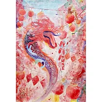 【玲廊滿藝】芒現─2024龍年吉祥39.5x27.3cm