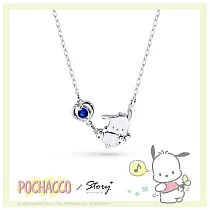 STORY 故事銀飾─Pochacco經典系列─帕恰狗晶鑽純銀項鍊 加2.5cm