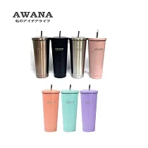 AWANA 304不鏽鋼吸管咖啡杯700ml MA─700 (顏色隨機出貨)
