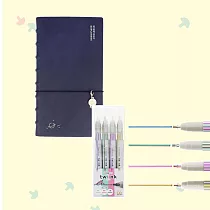 TO NOTE Daily 雙色線條手帳組 探索日程本+螢光色系線條筆