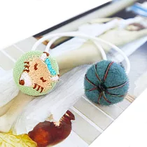 【PinkyPinky Boutique】刺繡狐狸與毛氈南瓜 髮束 (綠南瓜)